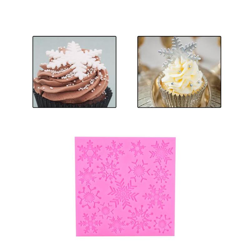 DIY Snowflake Silicone Mould Fondant Cake Candy Clay Mold Baking Decor Tool - ebowsos