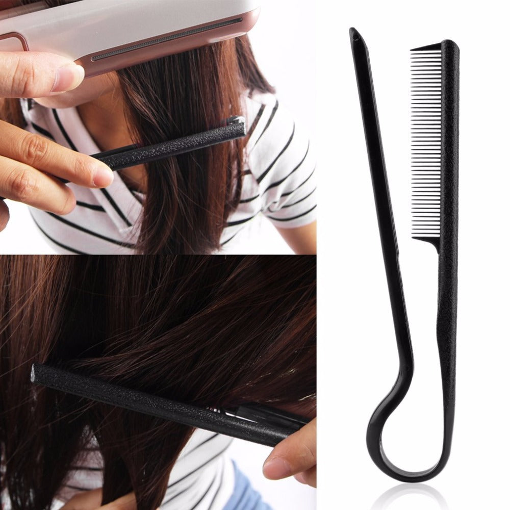 DIY Styling Straightening V Comb Clip-Type Hairdressing Hair Straightener Drop Shipping - ebowsos