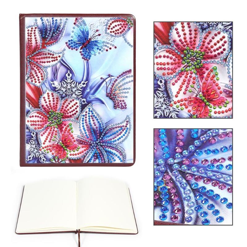 DIY flower Special Shaped Diamond Painting 100 Pages Notebook Sketchbook The Most Popular DIY Decoration DIY Painting Craft gift - ebowsos