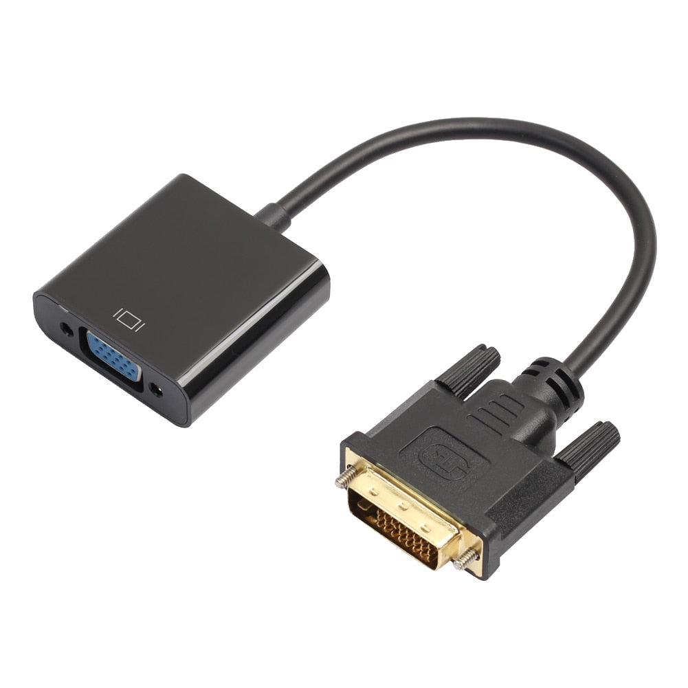 DVI-D to VGA HDTV Converter Monitor Cable 1080P DVI-D 24+1 to VGA HDTV Monitor Cable Adapter Converter for PC Display Card - ebowsos