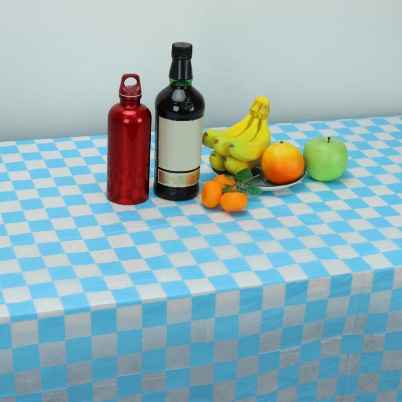 Degradable Plastic Table Cloths Rectangle Tablecloth Covers for Camping - ebowsos