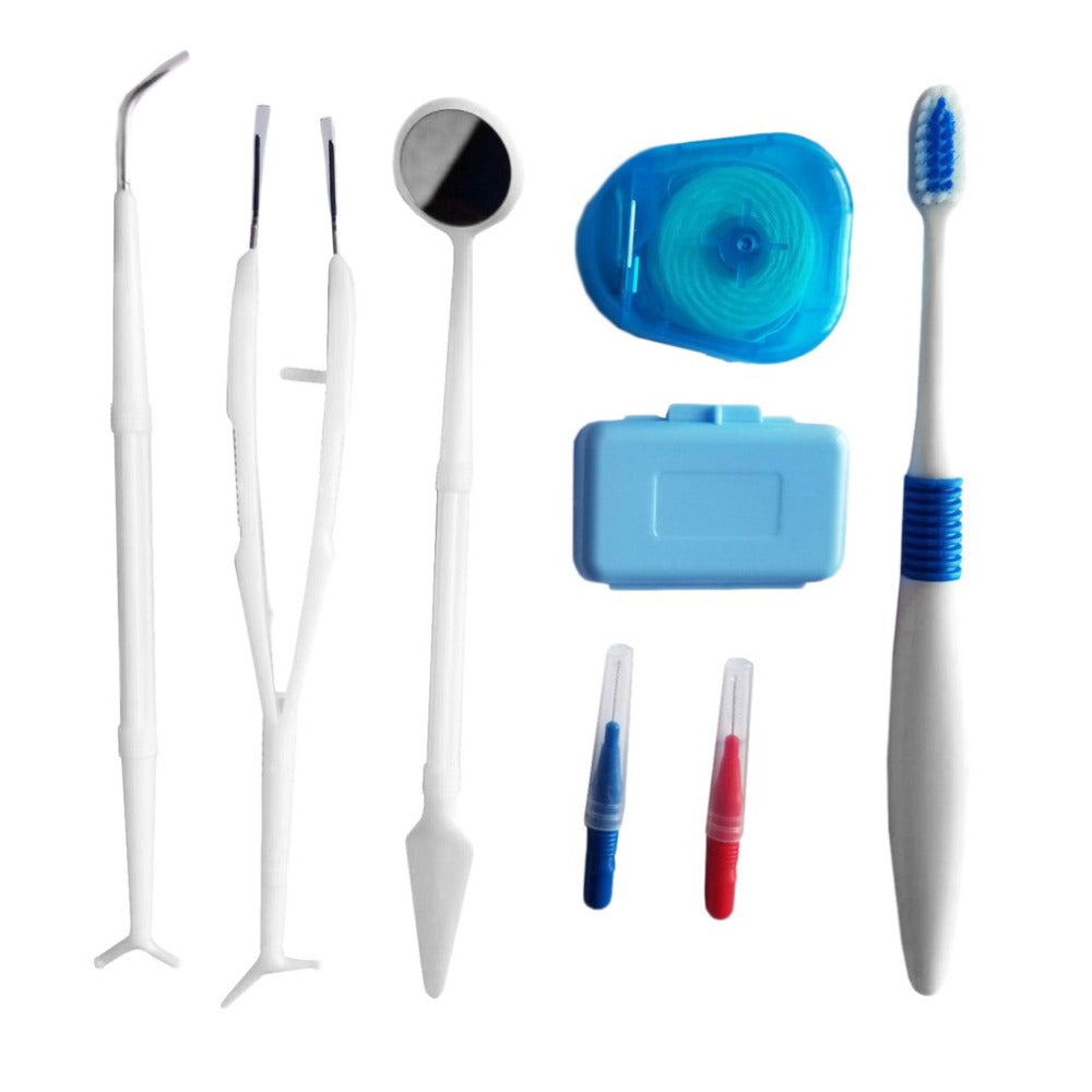 Dental Care Tooth Brush Kit Floss Stain Tongue Tooth Cleaner Orthodontic Teeth Whitening Toothbrush Interdental Brush - ebowsos