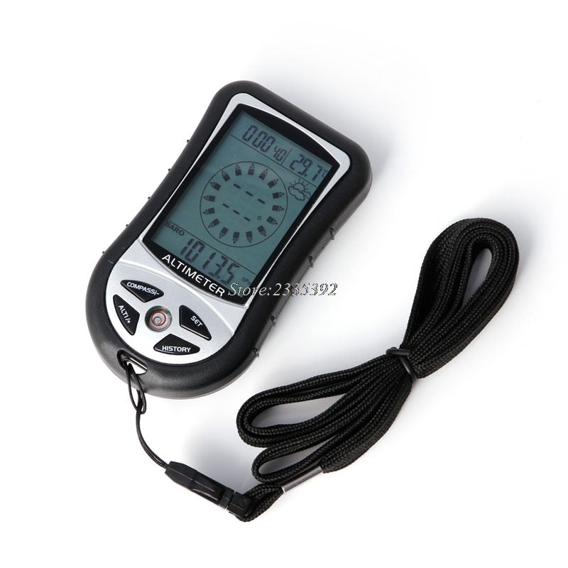Digital 8 in 1 LCD Compass Barometer Altimeter Thermo Temperature Clock Calendar - ebowsos