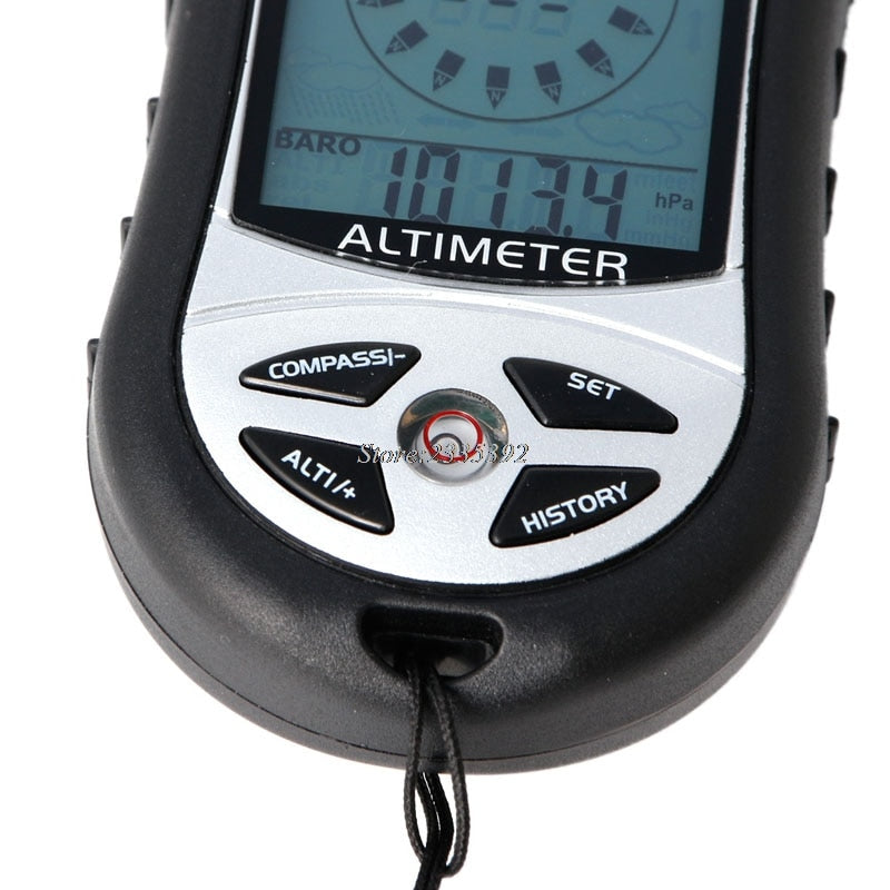 Digital 8 in 1 LCD Compass Barometer Altimeter Thermo Temperature Clock Calendar - ebowsos