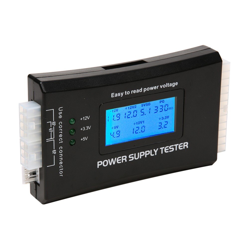 Digital LCD Display PC Computer 20/24 Pin Power Supply Tester Check Quick Bank Supply Power Measuring Diagnostic Tester Tools - ebowsos