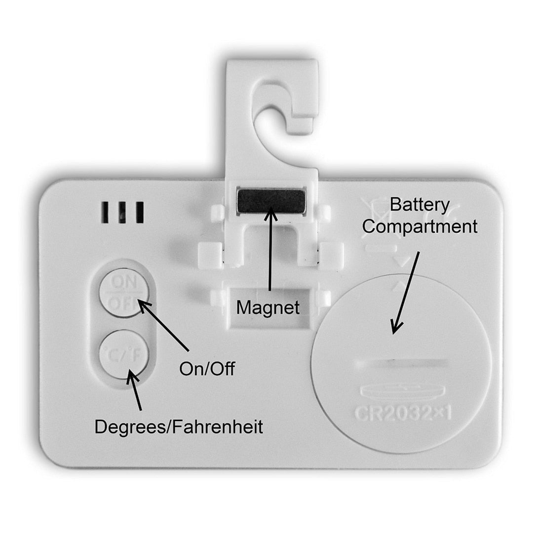 Digital LCD Room Thermometer Indoor Outdoor Temperature Meter W/Magnet Hook for Home Office Kitchen Refrigerator Thermometer - ebowsos