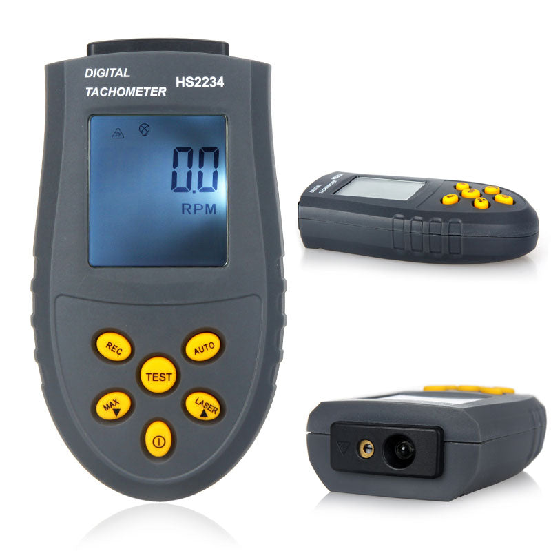 Digital Laser Tachometer LCD RPM Test Small Engine Motor Speed Gauge Non-contact HS2234 (No Battery) - ebowsos
