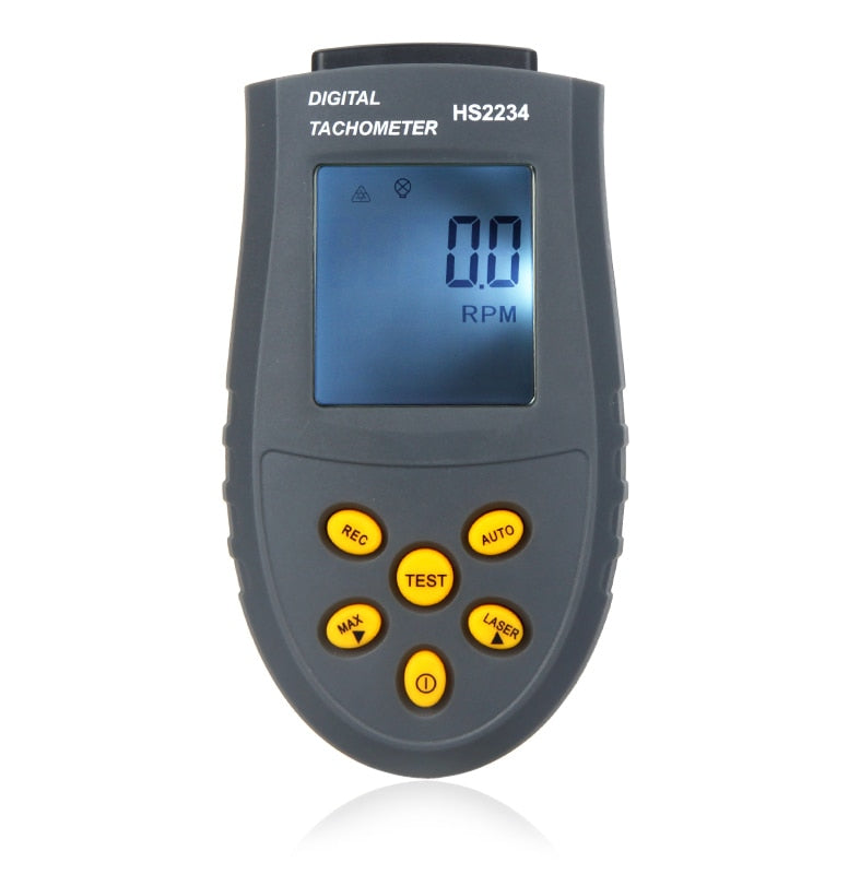 Digital Laser Tachometer LCD RPM Test Small Engine Motor Speed Gauge Non-contact HS2234 (No Battery) - ebowsos