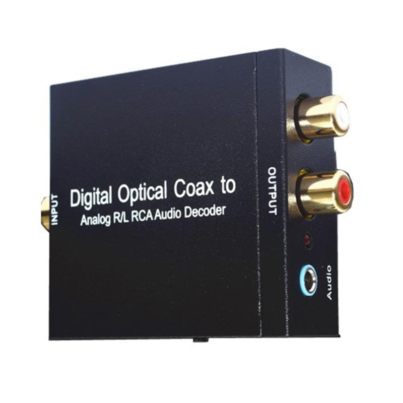 Digital Optical Coax Converter to Analog R/L RCA Audio Decoder Digital to Analog Support Dolby DTS D2A 24-Bit SPDIF - ebowsos