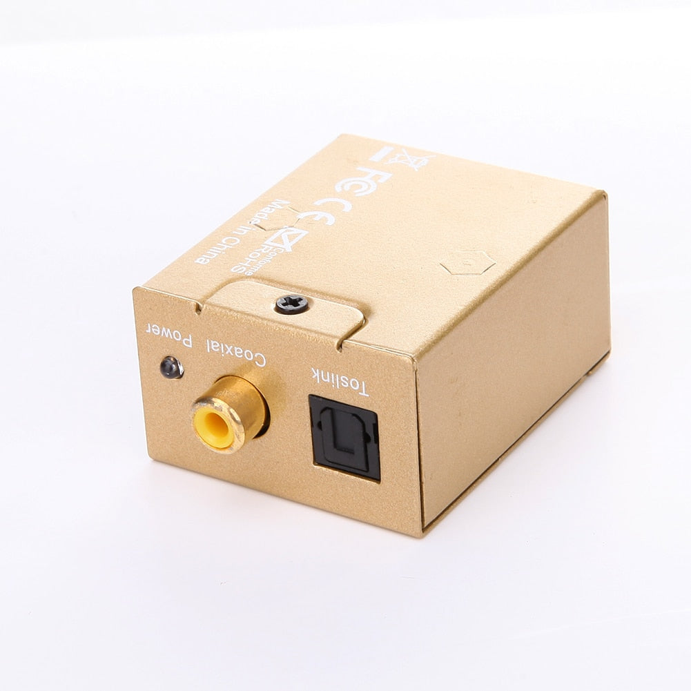 Digital Optical Fiber Audio Output to Analog L/R RCA Audio Converter With AC Power Adapter - ebowsos