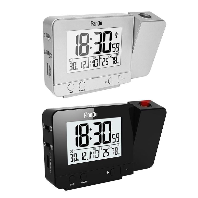 Digital Projection Alarm Clock Weather Station with Thermometer Hygrometer - ebowsos