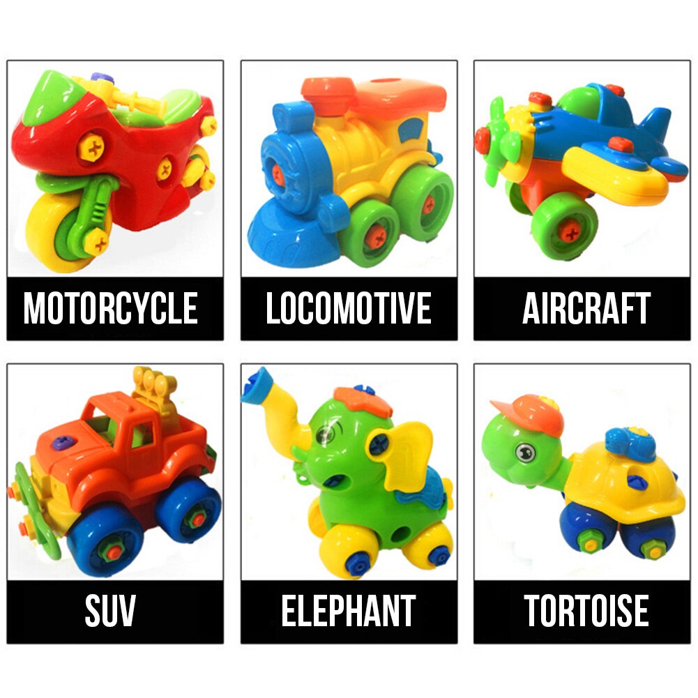 Disassembly Motorcycle Jigsaw Early Learning Education DIY Screw Nut Group Installed Plastic 3D Puzzle Kids Toys for Children-ebowsos