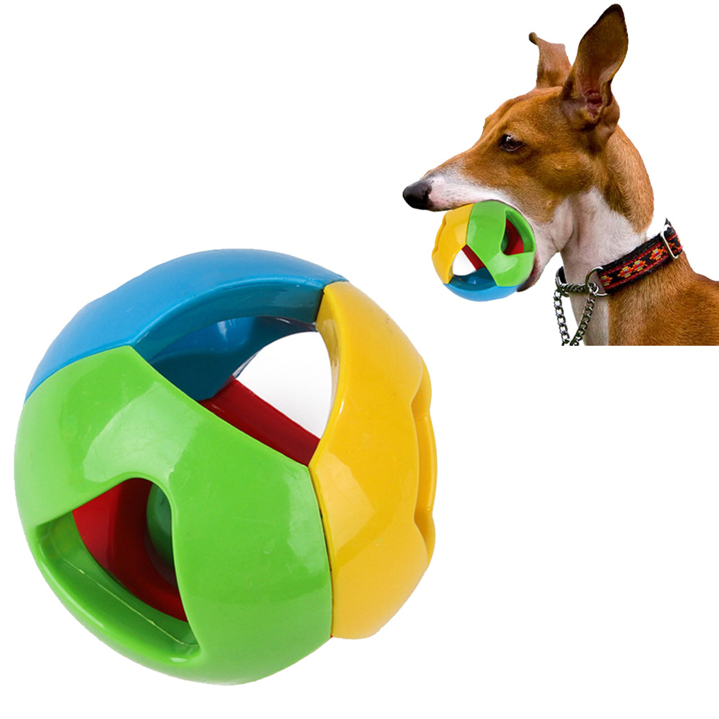 Dog Toys Creative Funny Pet Bell Ball Wearable Dog Four Color Hollow Plastic Cat Dog Training Ball Pet Interactive Toys Supplies-ebowsos