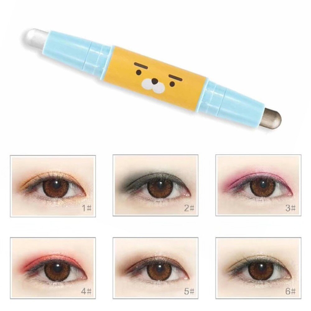 Double Head Eyeshadow Makeup Stick Long Lasting Waterproof Sweat-proof Highlight Shimmer Glitter Eyeshadow Pen Cosmetic Tool - ebowsos