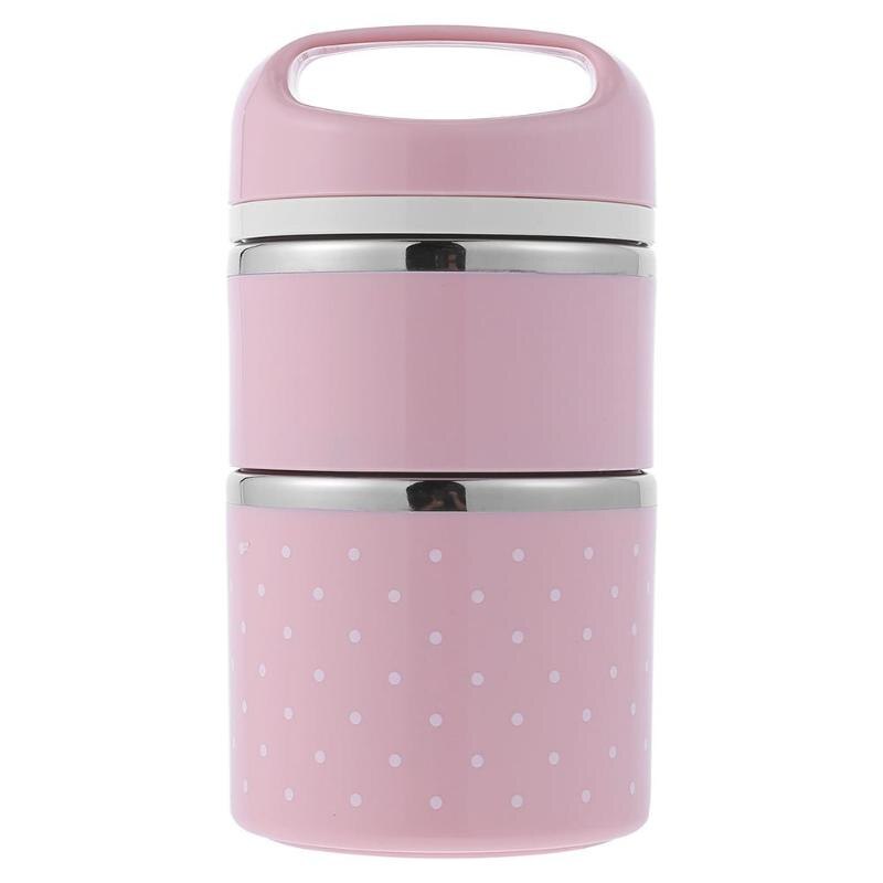 Double Layer Stainless Steel Thermal Lunch Box Insulated Food Container Box - ebowsos
