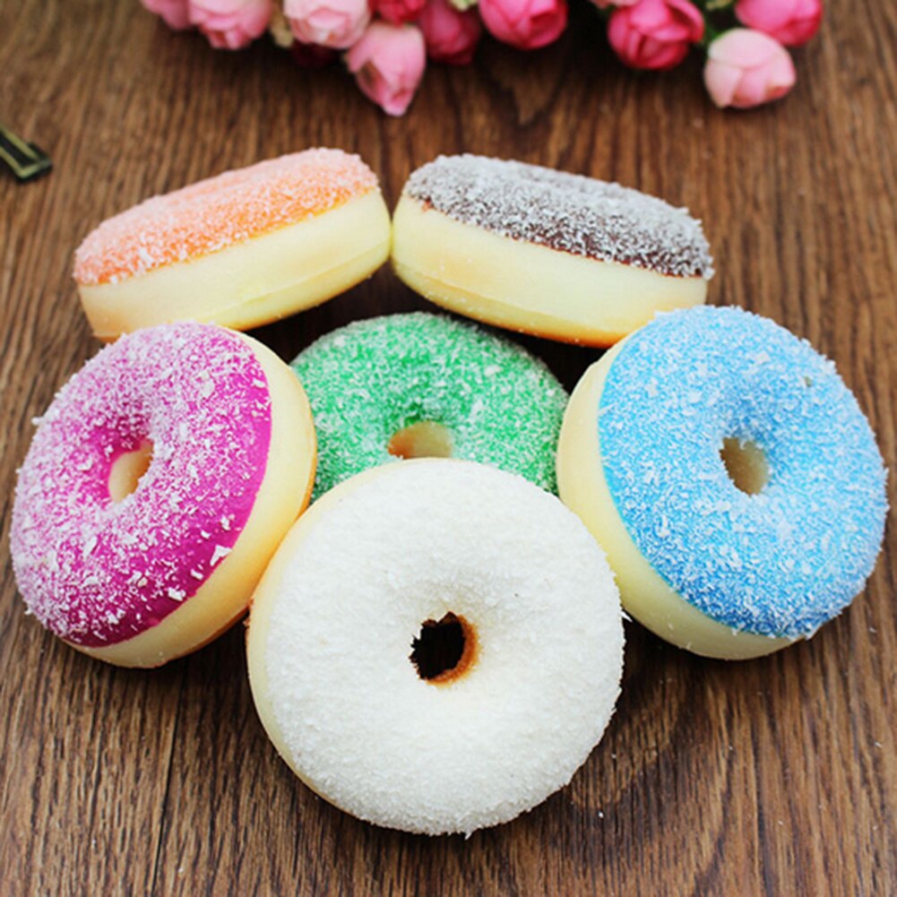 Doughnut Squeeze Doughnut Bread Squeeze Stress Reliever Decor Toys Scented Slow Rising Toy Antistress Decompression Toy Gift-ebowsos
