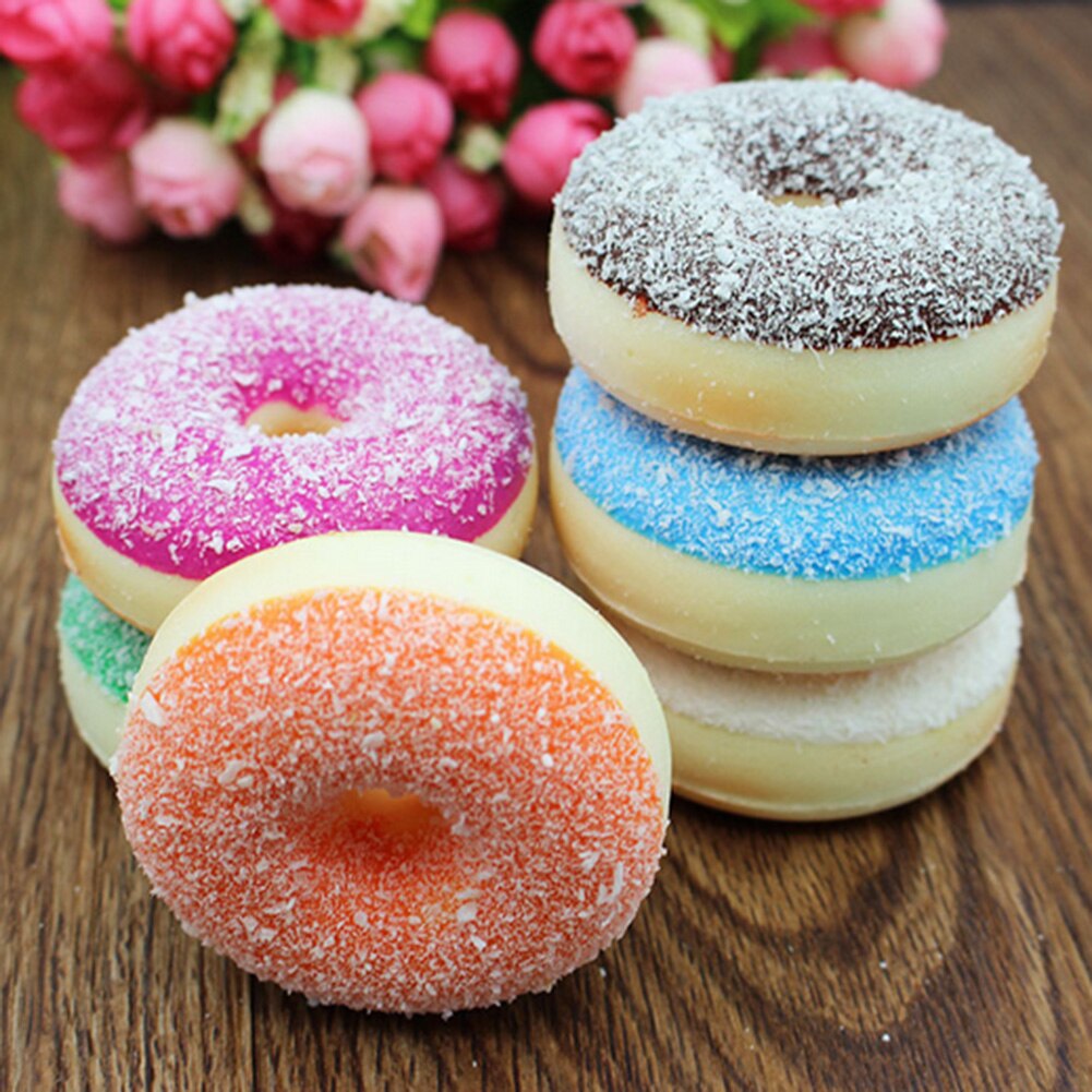 Doughnut Squeeze Doughnut Bread Squeeze Stress Reliever Decor Toys Scented Slow Rising Toy Antistress Decompression Toy Gift-ebowsos