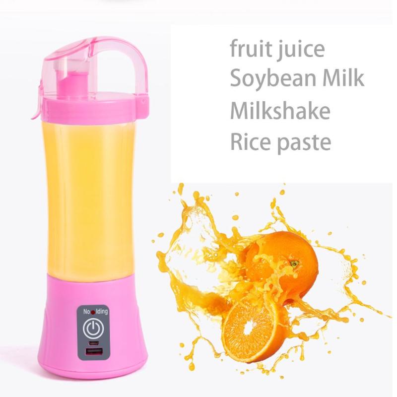 Drop Shipping 380ml 2 Blades Mini USB Rechargeable Portable Electric Fruit Juicer Extractor Smoothie Maker Blender Mixer Machine - ebowsos