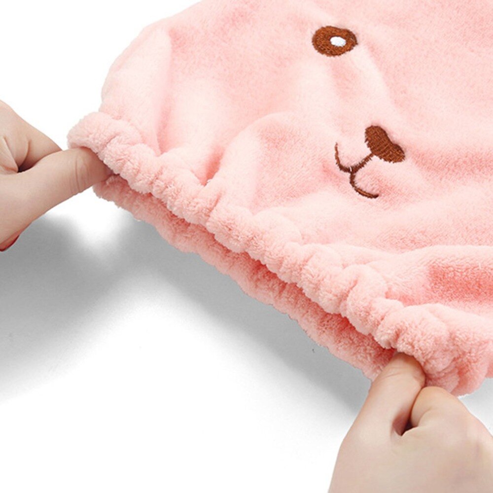 Dry Hair Hat Soft Velvet Drying Towel Hair Quickly Dry Hat Strong Water Absorption Towel Cap with Cute Animal Style - ebowsos