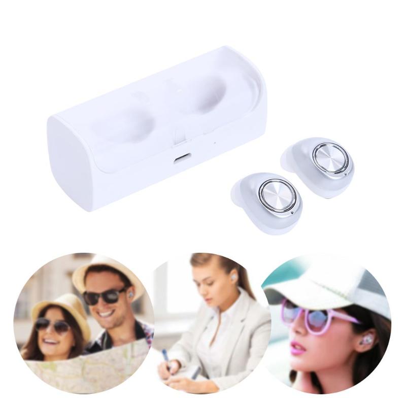 Dual Bluetooth 4.2 In-Ear Wireless Earbuds Headset Earphone Built-in MIC A2DP /AVRCP Audio Processing System & Charger Dock - ebowsos