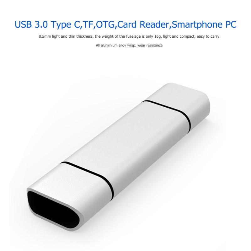 Dual Plug USB 3.0 Type C TF OTG Smart Memory Card Adapter Card Reader for Smartphone Laptop PC Extension Headers High Quality - ebowsos