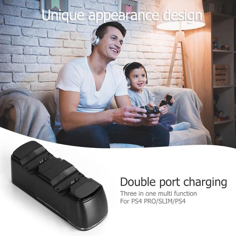 Dual Port Charger Dock Cradle Station with Charging Status Display Screen for PS4/PS4 Slim/PS4 Pro Controller High Quality - ebowsos