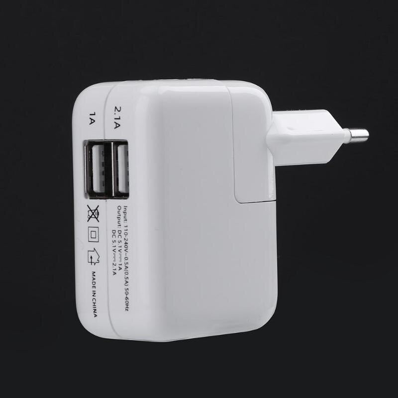 Dual Ports DC 5.1V AC 100-240V 2.1A USB AC/DC Adapters Travlel Wall Charger Adapter Replaceable Plug Charger US EU Plug - ebowsos