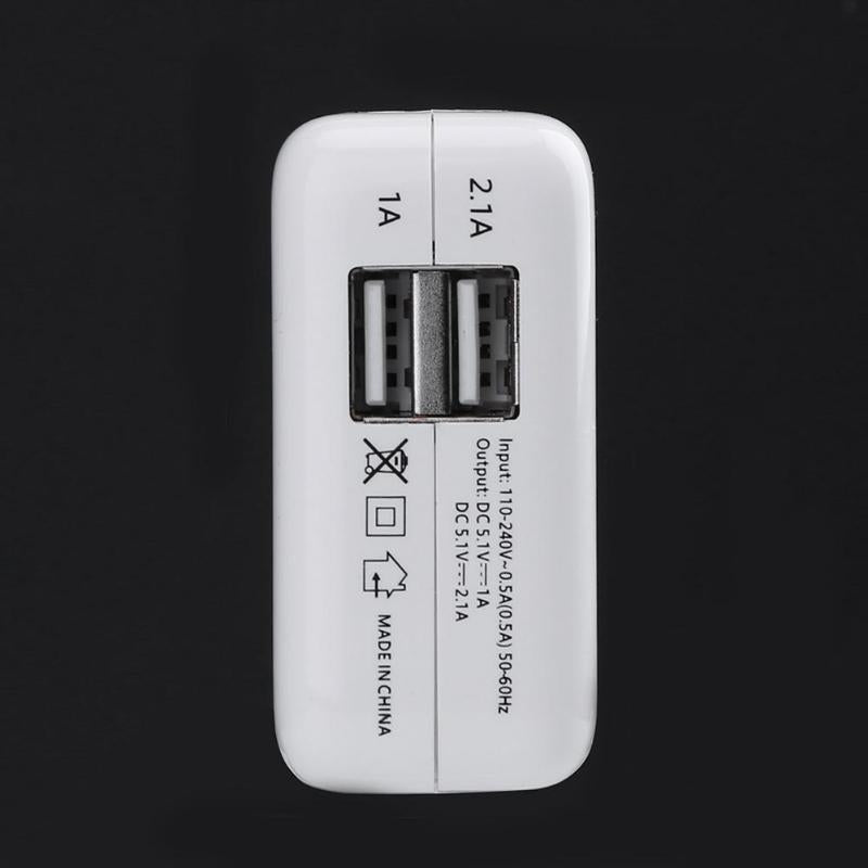 Dual Ports DC 5.1V AC 100-240V 2.1A USB AC/DC Adapters Travlel Wall Charger Adapter Replaceable Plug Charger US EU Plug - ebowsos
