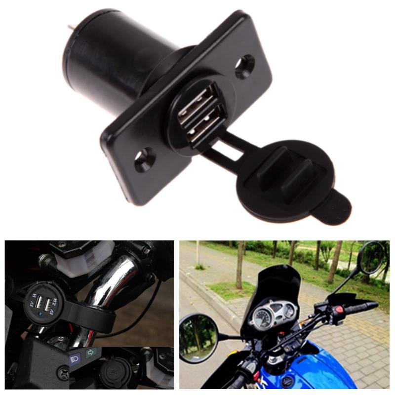 Dual USB Charger Socket Waterproof Outlet 3.1 amp Panel Mount Motorcycle Car Charger Car Cigarette Lighter Socket Splitter New - ebowsos