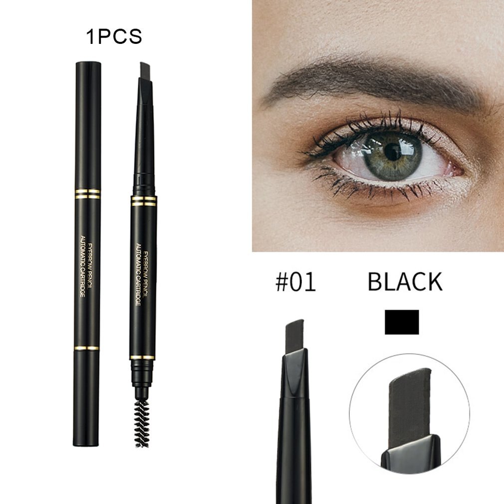 Dual-Use Automatic Rotating Double-Headed Triangle Automatic Eyebrow Pencil Waterproof Sweat-Proof Non-Marking Natural Lasting - ebowsos