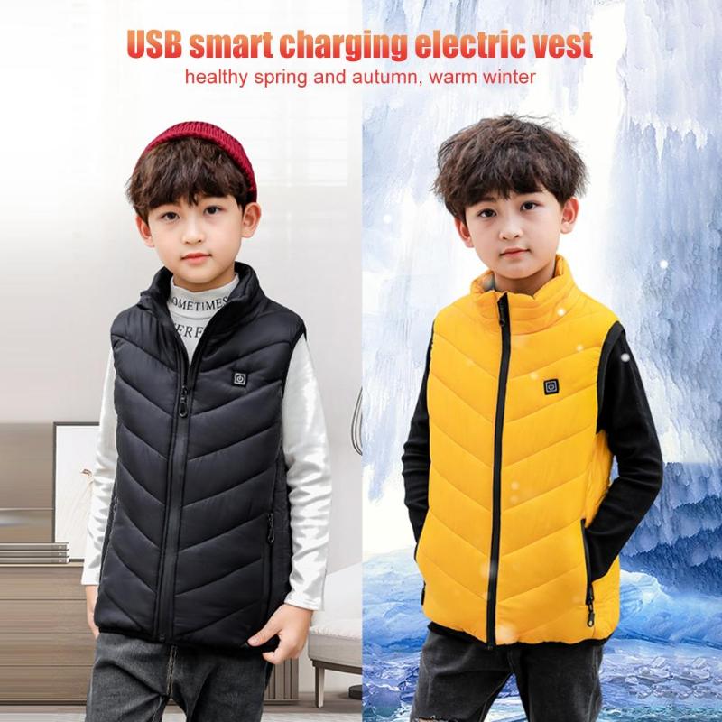Durable Hiking Vests Classic Delicate Texture Children Kids Electric Heated Vest Heating Winter Outdoor Thermal Vest Jacket-ebowsos