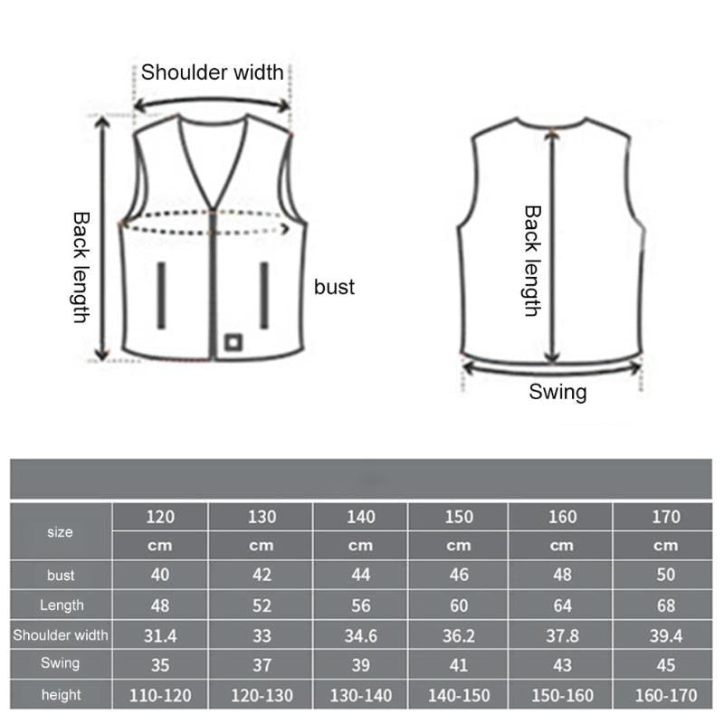Durable Hiking Vests Classic Delicate Texture Children Kids Electric Heated Vest Heating Winter Outdoor Thermal Vest Jacket-ebowsos
