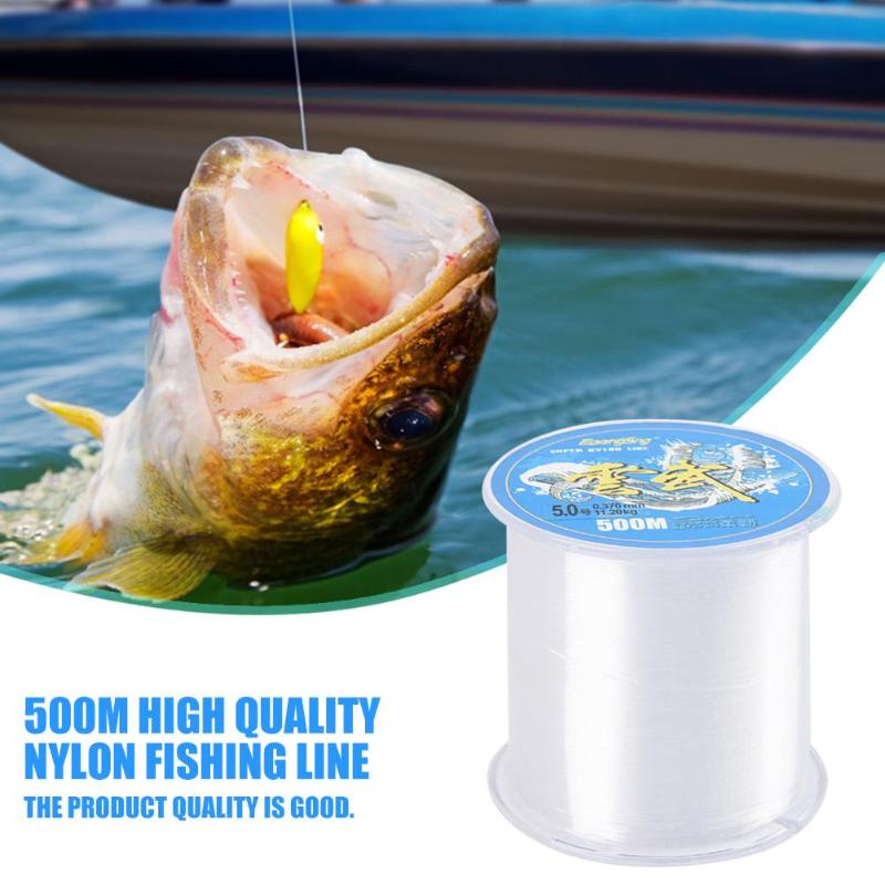 Durable Super Strong 500m Carp Fishing Gears Nylon Fishing Rope Line Pulling Force 7.365kg Subline Invisible White for Outdoor-ebowsos