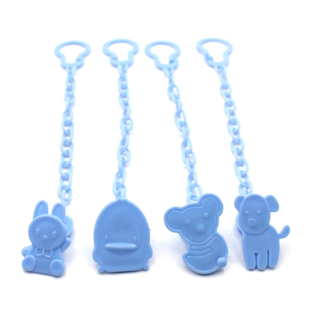 Baby Infant Toddler Dummy Pacifier Spring Soother Cartoon Animals Nipple Clip Chain Holder Strap 3 Colors-ebowsos