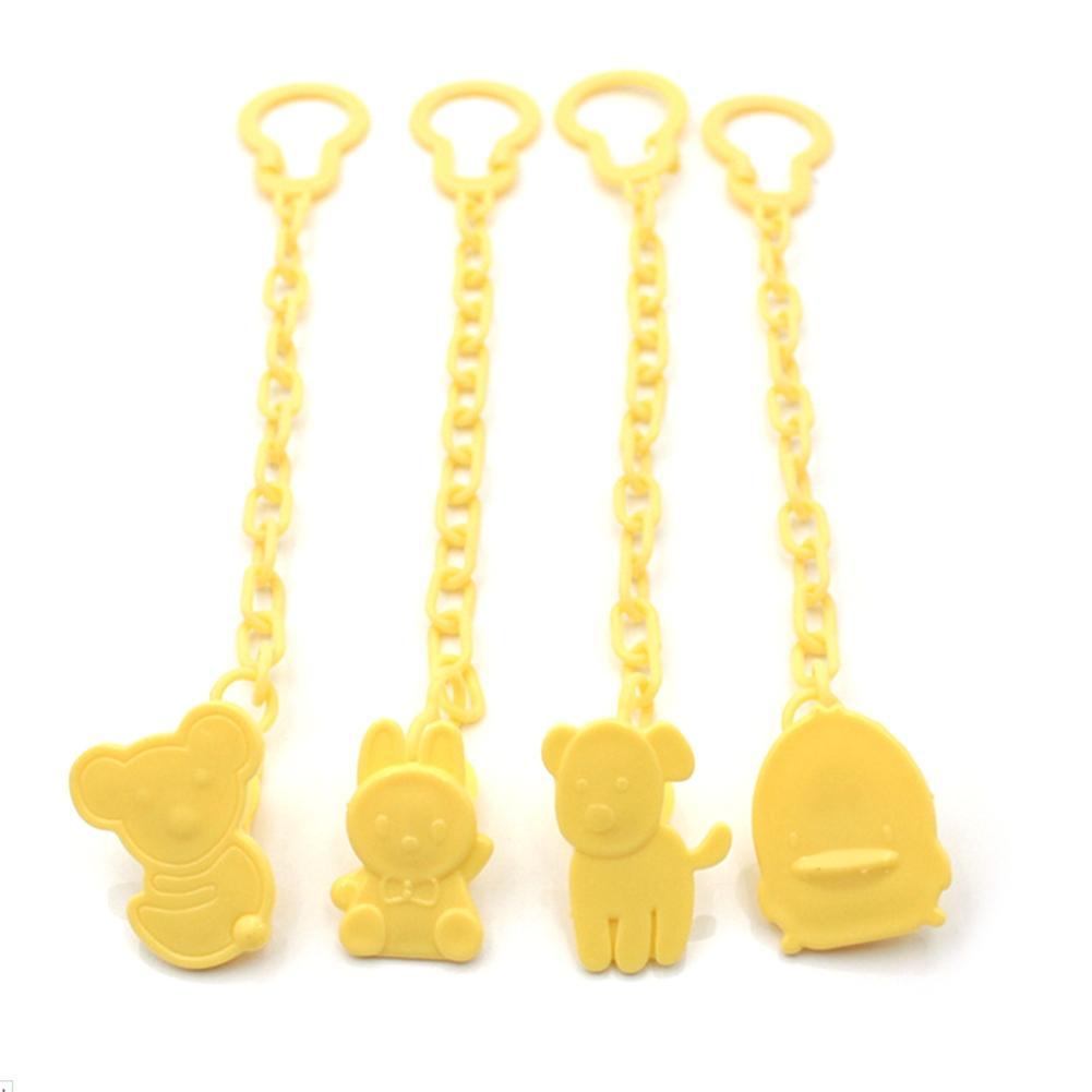 Baby Infant Toddler Dummy Pacifier Spring Soother Cartoon Animals Nipple Clip Chain Holder Strap 3 Colors-ebowsos