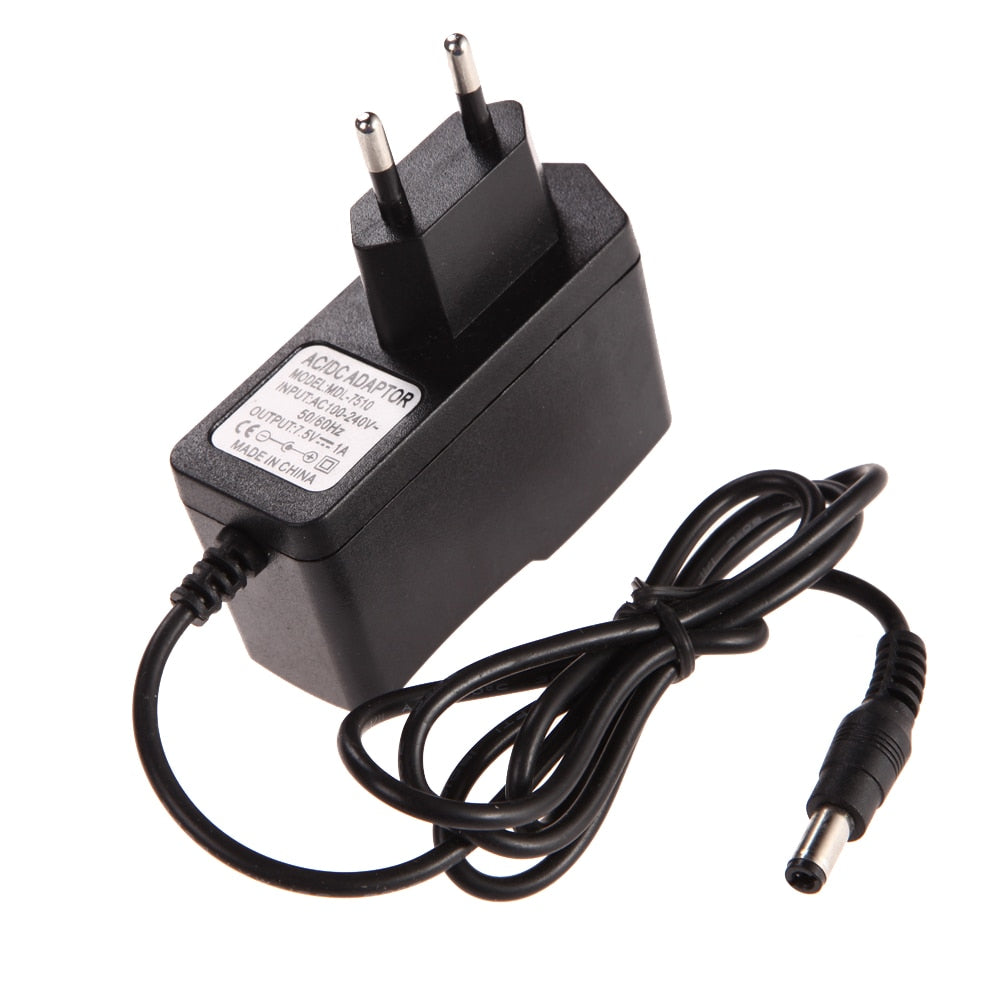 EU Plug AC 100-240V Converter Adapter DC 5.5 x 2.5MM 7.5V 1A 1000mA Charger For Laptop - ebowsos