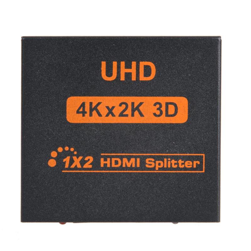 EU Plug Power Adapter Metal Cased UHD 3D 4K 2K Full HD 1080p 1x2 HDMI Splitter 2 Port Hub 1 to 2 HDMI Video Splitter - ebowsos