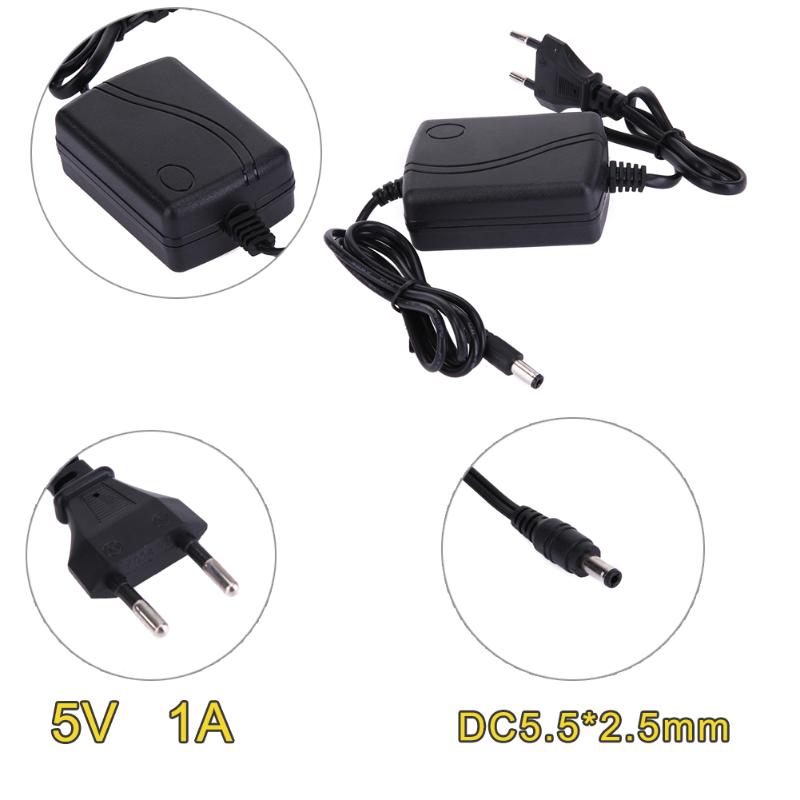 EU/US Plug AC to DC Power Adapter 5V 1A Dual Cable Converter Universal 5.5x2.1-2.5mm Power Supply Adapter - ebowsos
