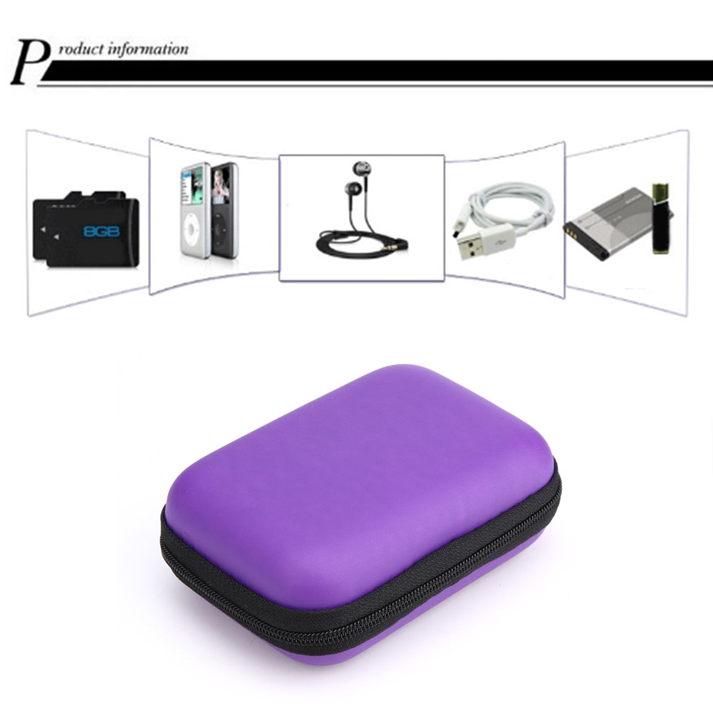 Earphone Wire Storage Box Zipper Protective Data Line Cables Storage Container Organizer Case Headphones Charger SD Card Box New - ebowsos