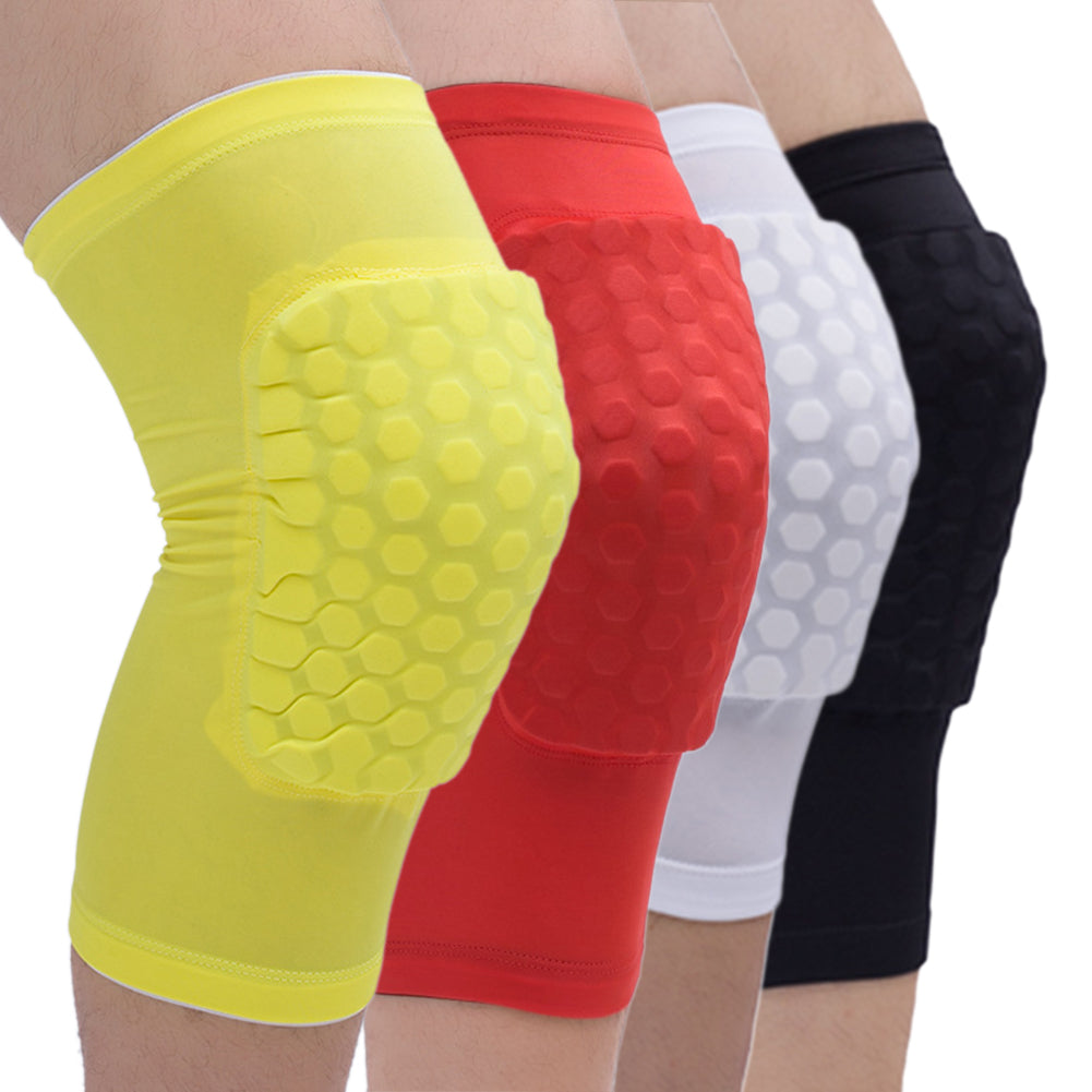 Elastic Knee Guard Basketball Leg Warmers Sports Knee Support Pad Honeycomb Sponge Brace Leg Sleeves Soccer Gym Protector-ebowsos