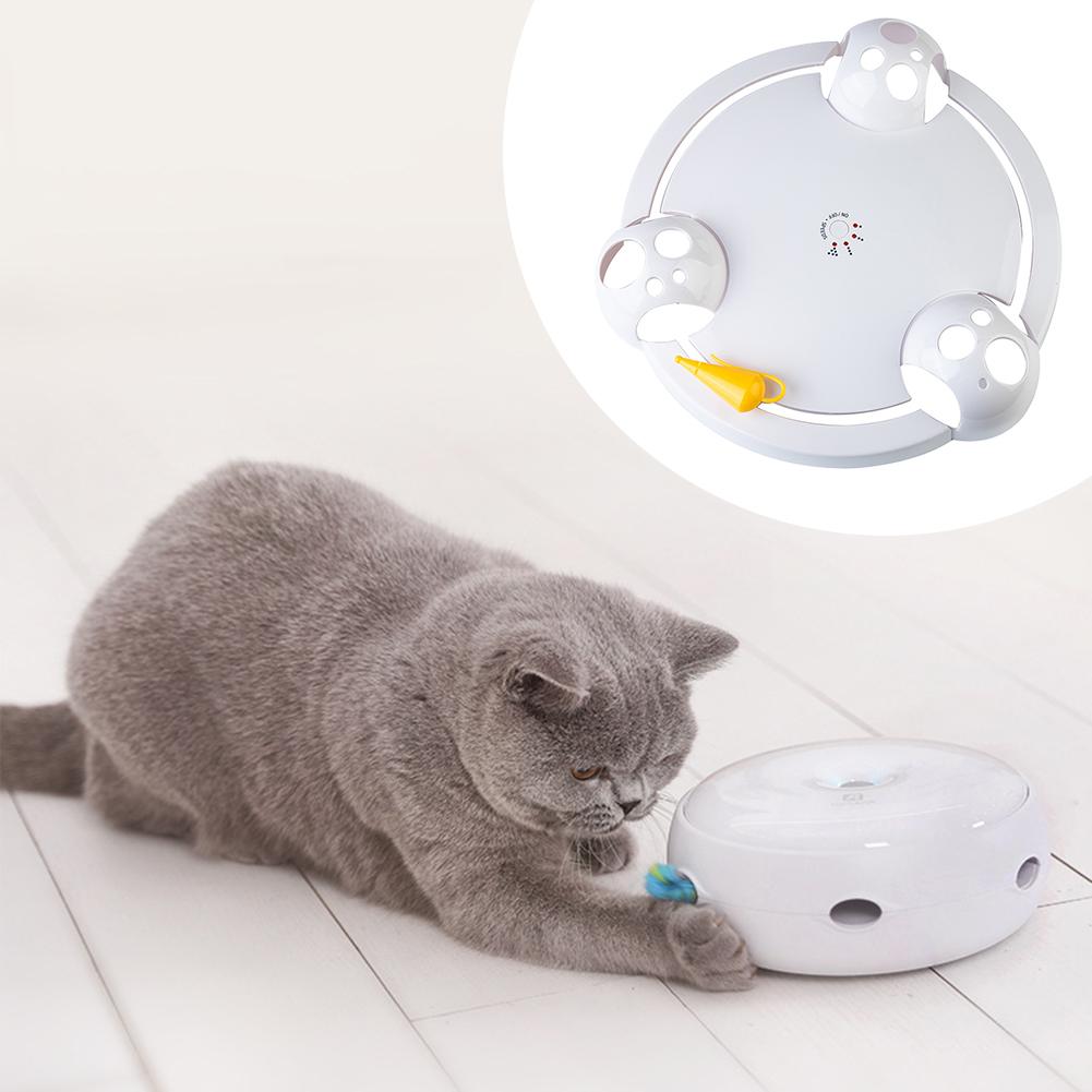 Electric Cat Toy Smart Auto Teasing Cat Stick Spinning Kitten Catching Toy Teaser Toy For Cat Electronic Mouse Toy-ebowsos