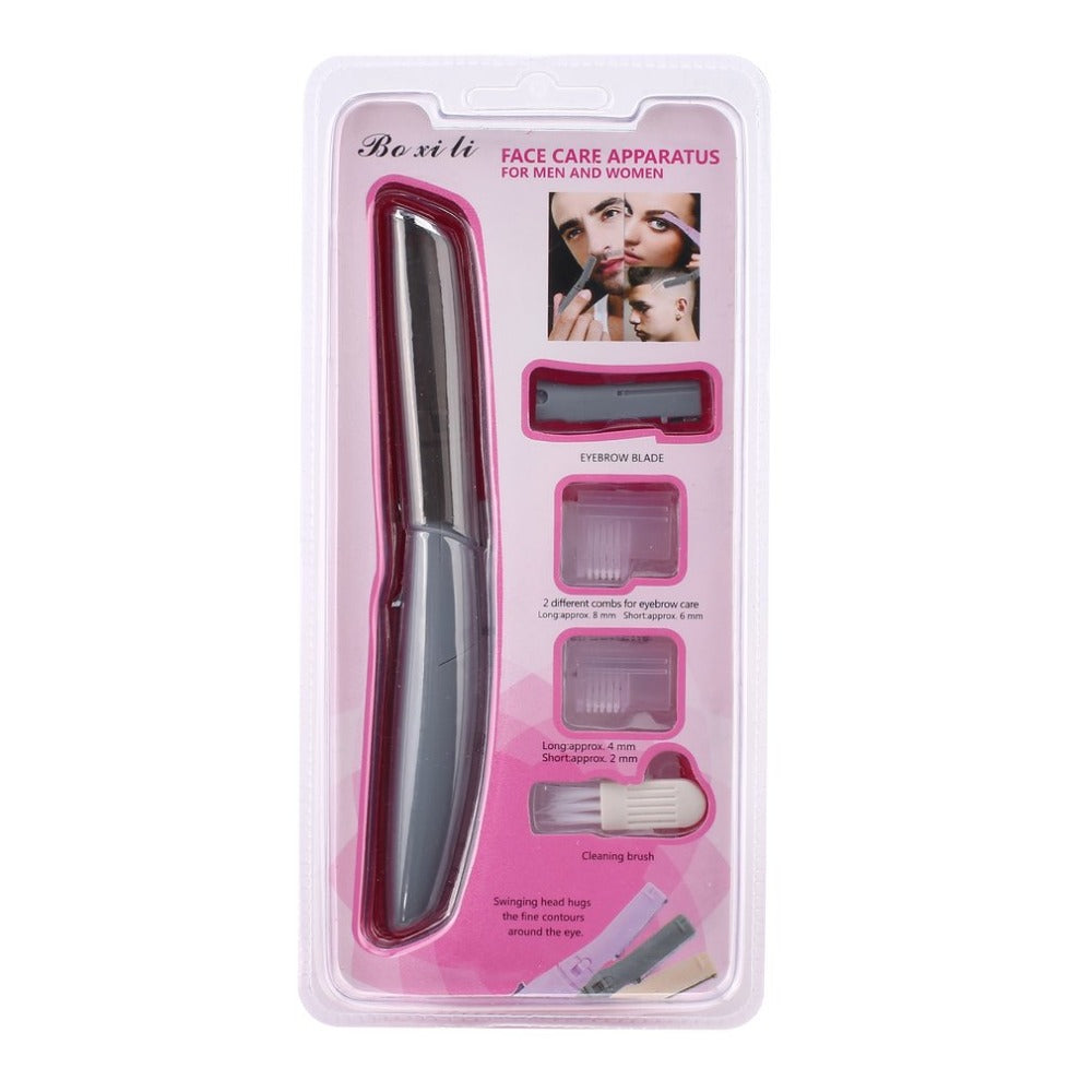 Electric Eyebrow Trimmer Scissors Portable Body Facial Hair Removal Shaver Face Care Apparatus for Women Battery-Operated - ebowsos