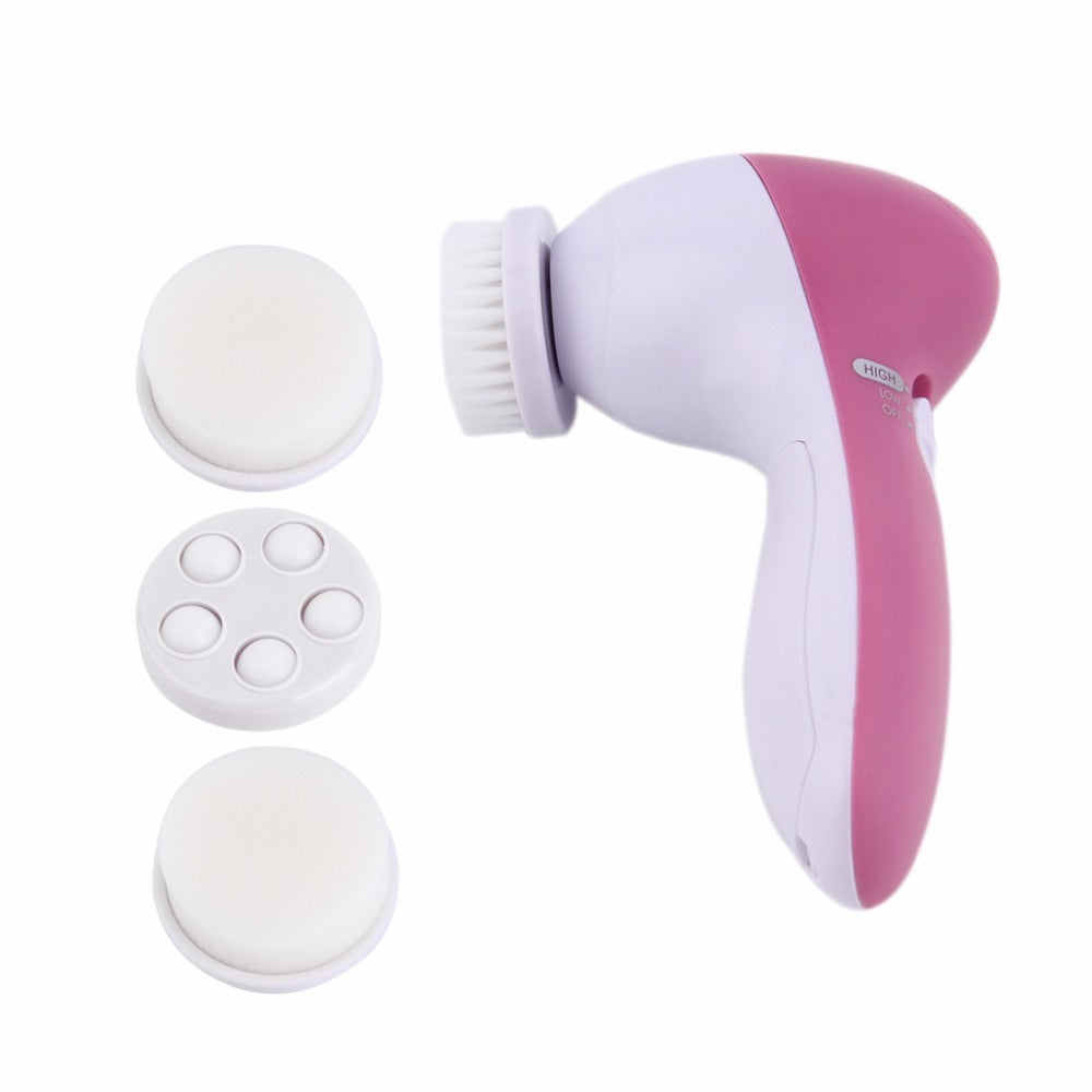 Electric Facial Washing Brush Cleaning Machine Face Skin Care Tool Vibrator Massager Beauty Tool Replaceable Head Brush - ebowsos