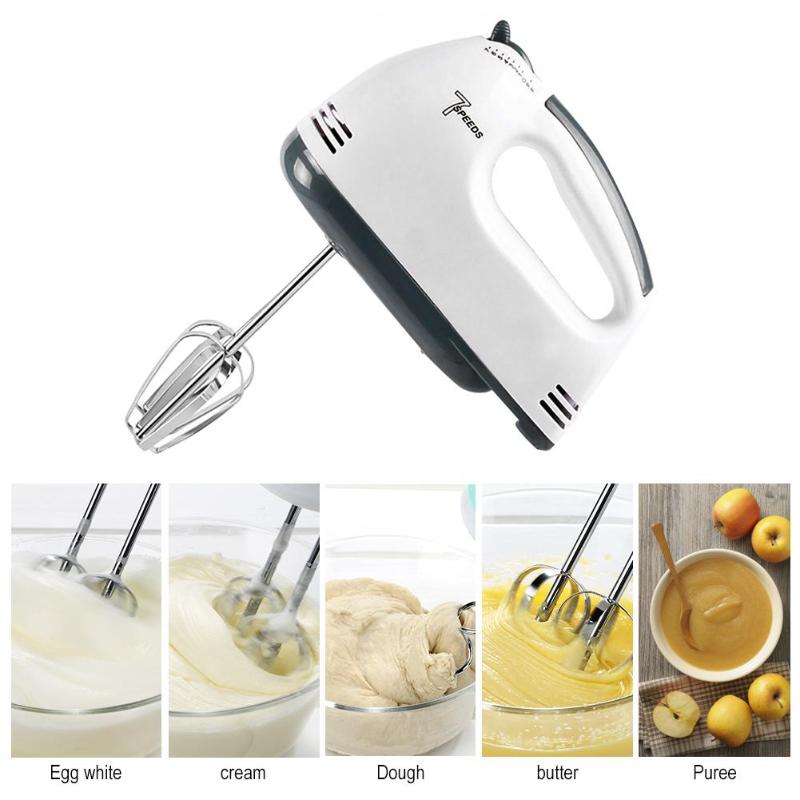 Electric Handheld 7 Speed Kitchen Food Blender Egg Beater Cream Dough Mixer - ebowsos
