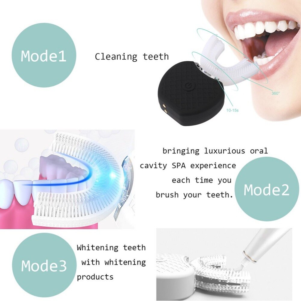 Electric Toothbrush Fully Automatic 3D Sonic Care Mouth Cleaner Toothbrushes Rechargeable Teeth Whitening Toothbrush - ebowsos