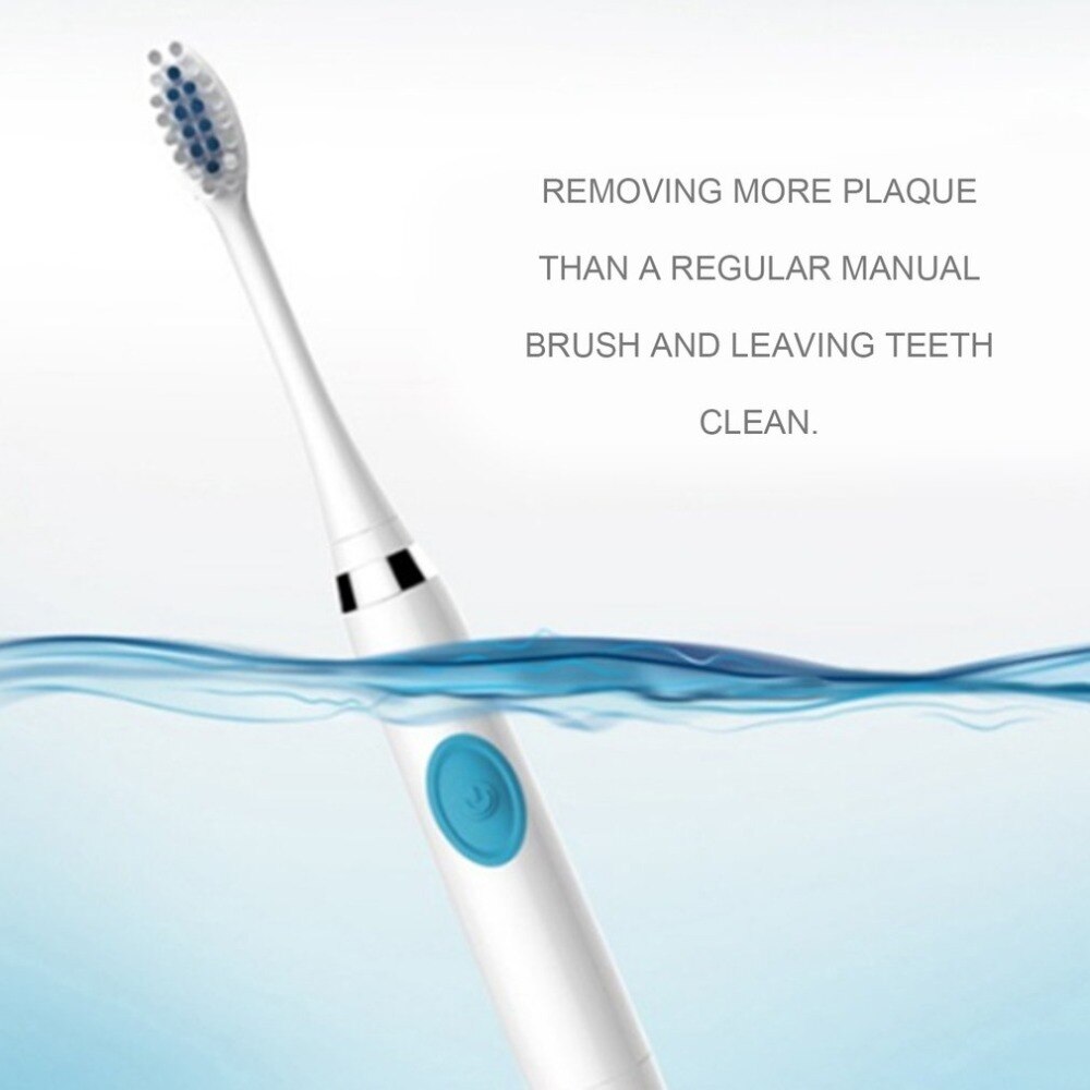 Electric Toothbrush with Replacement Heads Battery Operated Waterproof IPX5 Ultrasonic Toothbrush Oral Hygiene Health Products - ebowsos