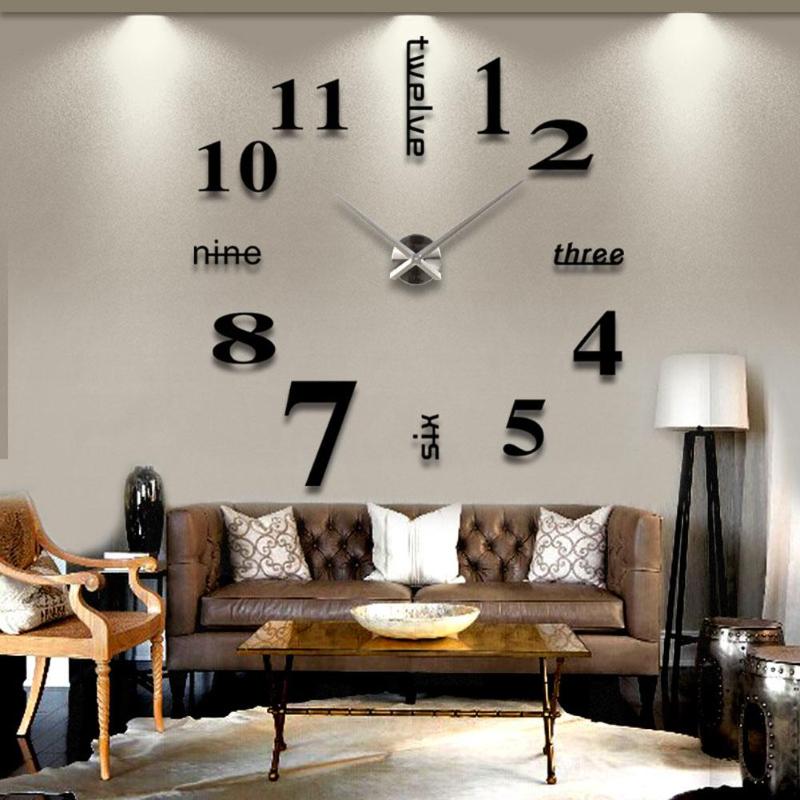 Electronic Clock Home Fashion Clock Easy to Install and Remove Creative Wall Timepiece for Living Room Kids Bedroom Kitchen - ebowsos