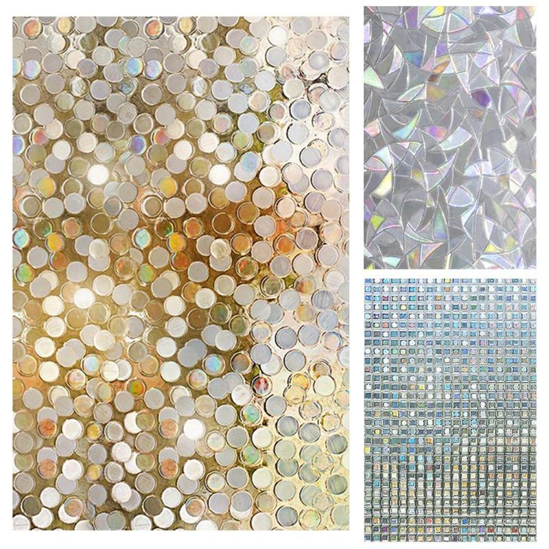Electrostatic Window Cover Film Reusable Home Decorative No-Glue 3D Static Decorative Window Glass Stickers 1000x450x1mm - ebowsos