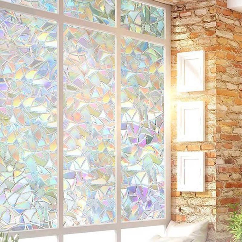 Electrostatic Window Cover Film Reusable Home Decorative No-Glue 3D Static Decorative Window Glass Stickers 1000x450x1mm - ebowsos