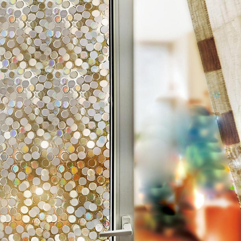 Electrostatic Window Cover Film Reusable Home Decorative No-Glue 3D Static Decorative Window Glass Stickers 1000x450x1mm - ebowsos